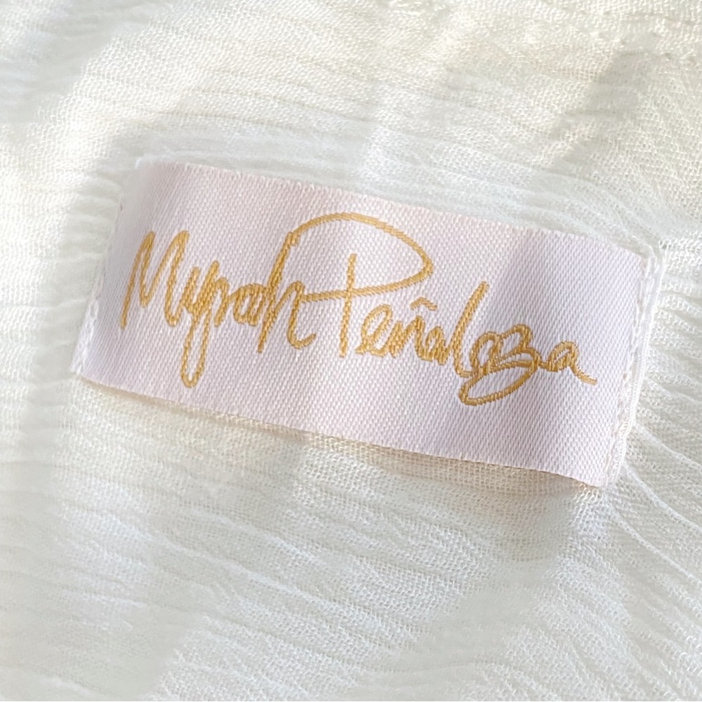 MYRAH PENALOZA WHITE SHORT KUNDALINI GOWN DRESS button up collar long sleeve - Picture 12 of 15
